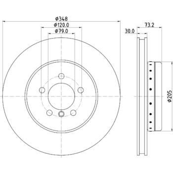 Hella Pagid 355120751 Disc Brake Rotor product image 4 of 4