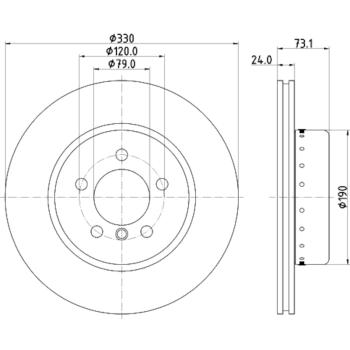 Hella Pagid 355120761 Disc Brake Rotor product image 4 of 4