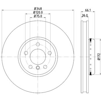 Hella Pagid 355120881 Disc Brake Rotor product image 4 of 4