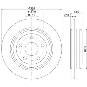 Hella Pagid 355122511 Disc Brake Rotor product image 3 of 4