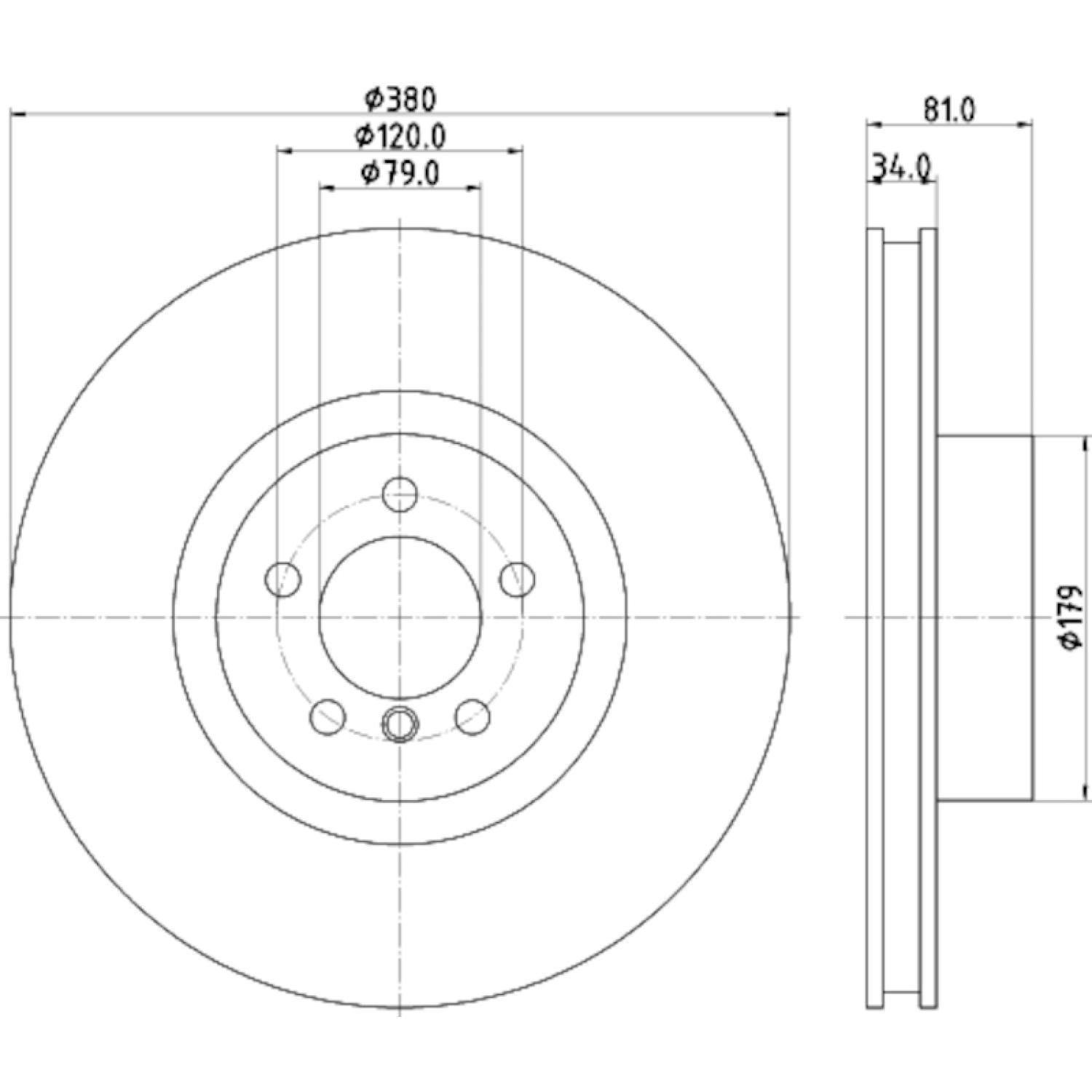 Hella Pagid 355122571 Disc Brake Rotor product image 4 of 4