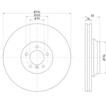 Hella Pagid 355122652 Disc Brake Rotor product image 1 of 1