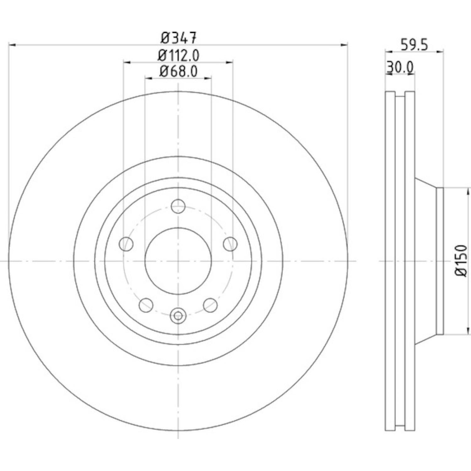 Hella Pagid 355122732 Disc Brake Rotor product image 4 of 4