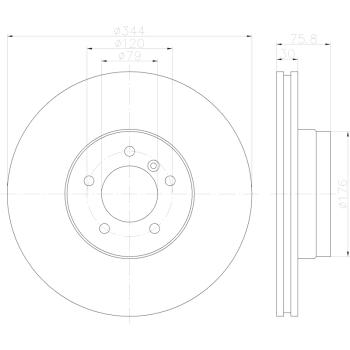 Hella Pagid 355122742 Disc Brake Rotor product image 5 of 6