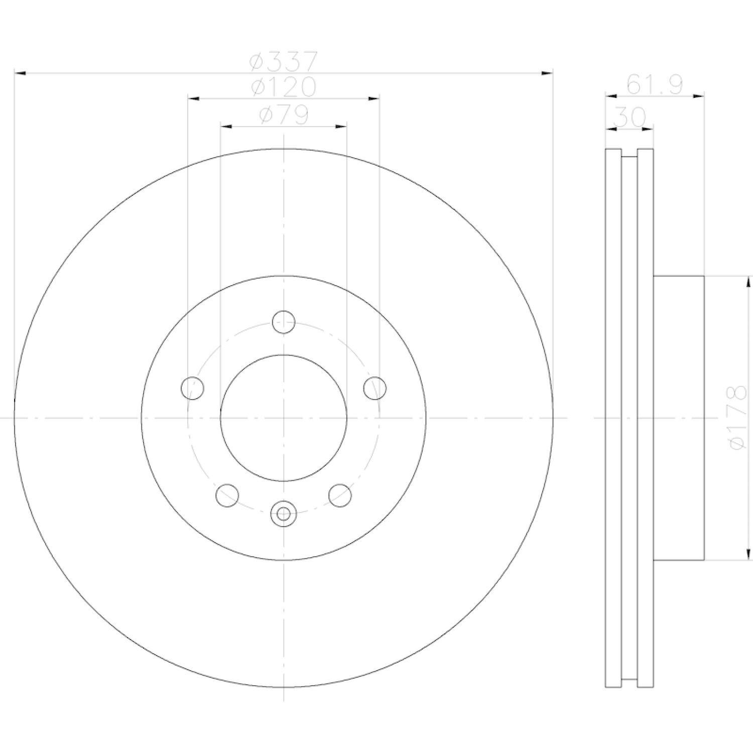 Hella Pagid 355122752 Disc Brake Rotor product image 5 of 6