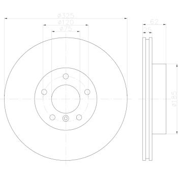 Hella Pagid 355122792 Disc Brake Rotor product image 4 of 4