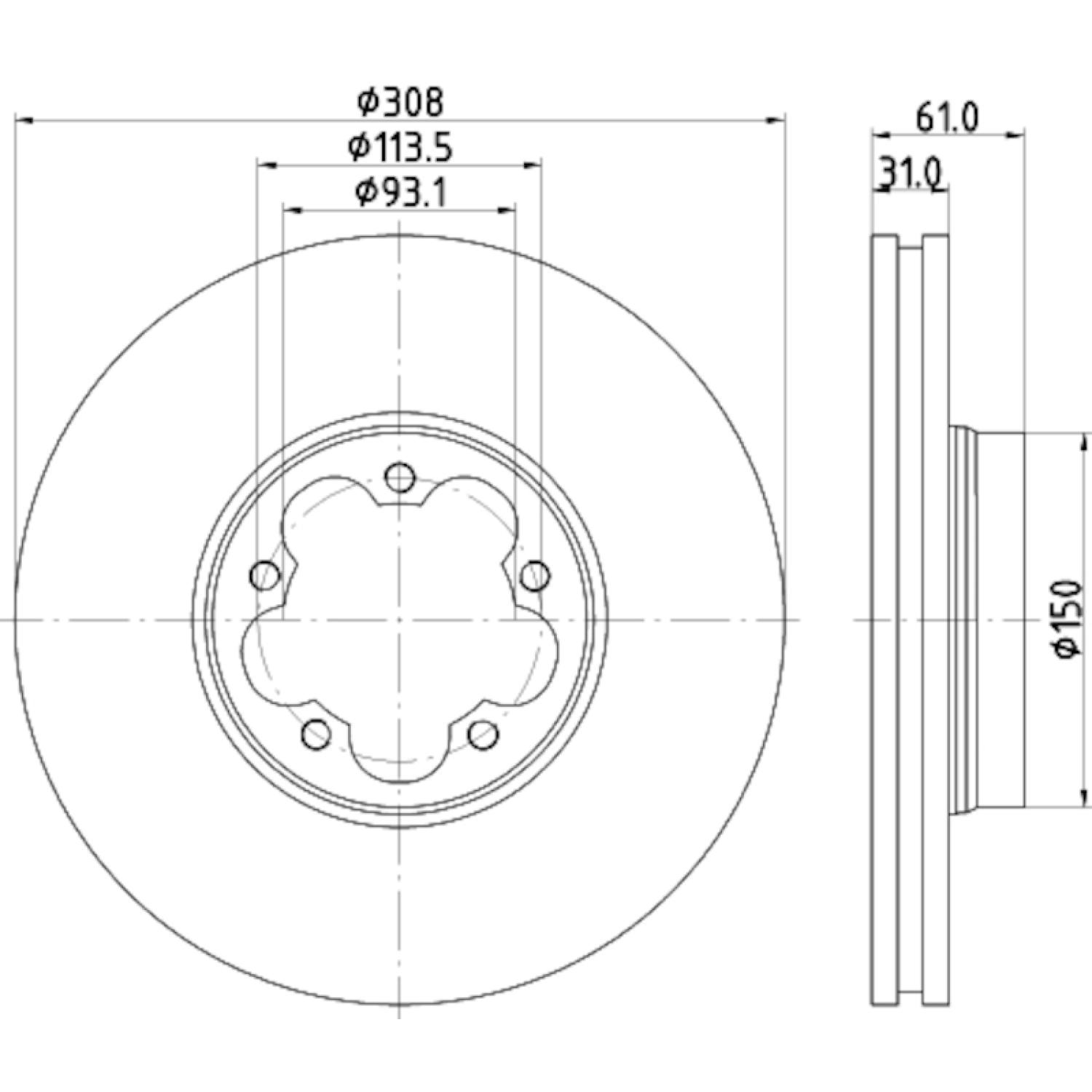 Hella Pagid 355122801 - Disc Brake Rotor Hella Pagid 355122801 Disc Brake Rotor product image 4 of 4