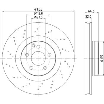 Hella Pagid 355122891 Disc Brake Rotor product image 4 of 4