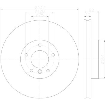 Hella Pagid 355122892 Disc Brake Rotor product image 5 of 6