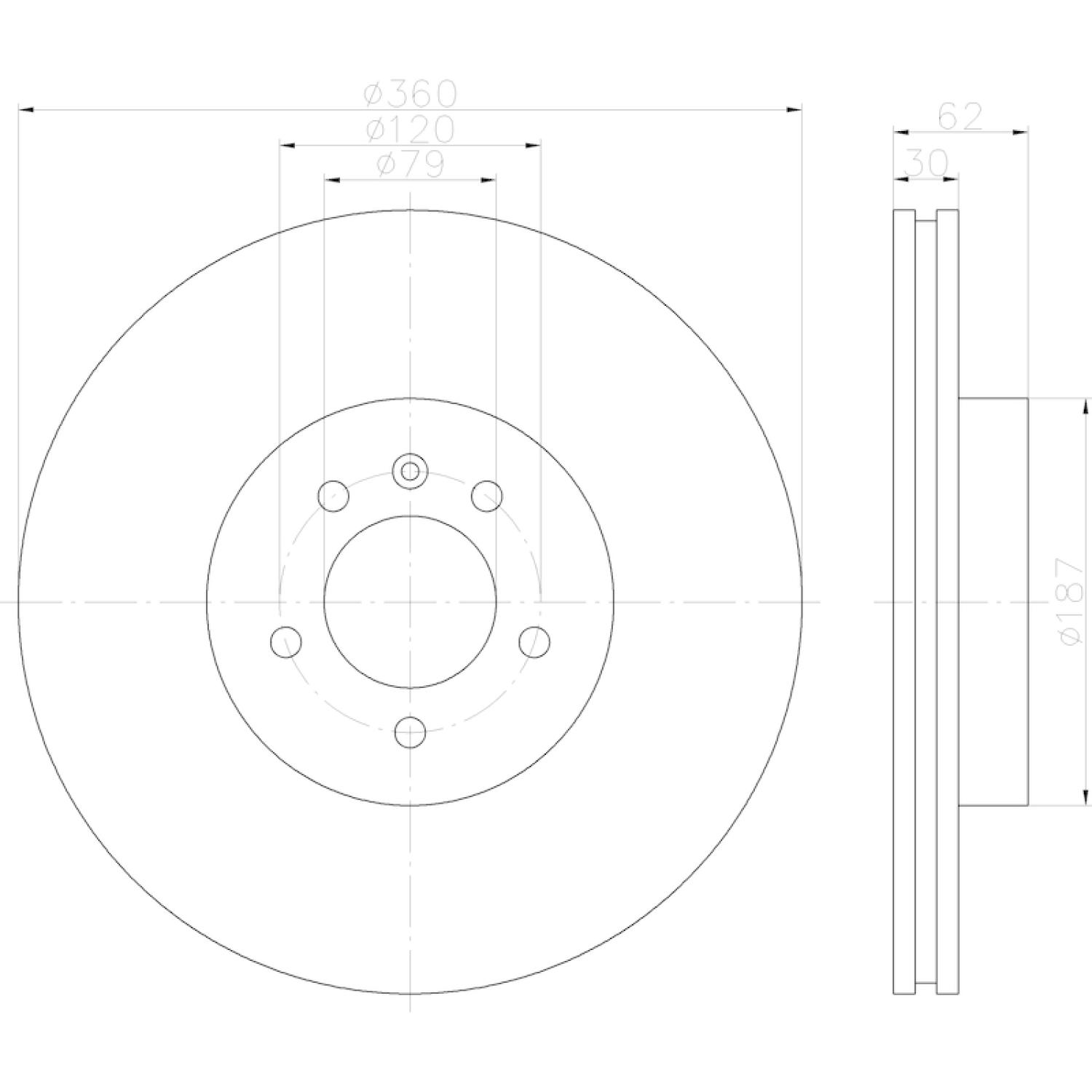 Hella Pagid 355122922 Disc Brake Rotor product image 1 of 1