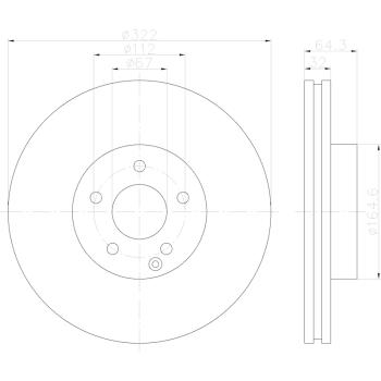 Hella Pagid 355122952 Disc Brake Rotor product image 5 of 6