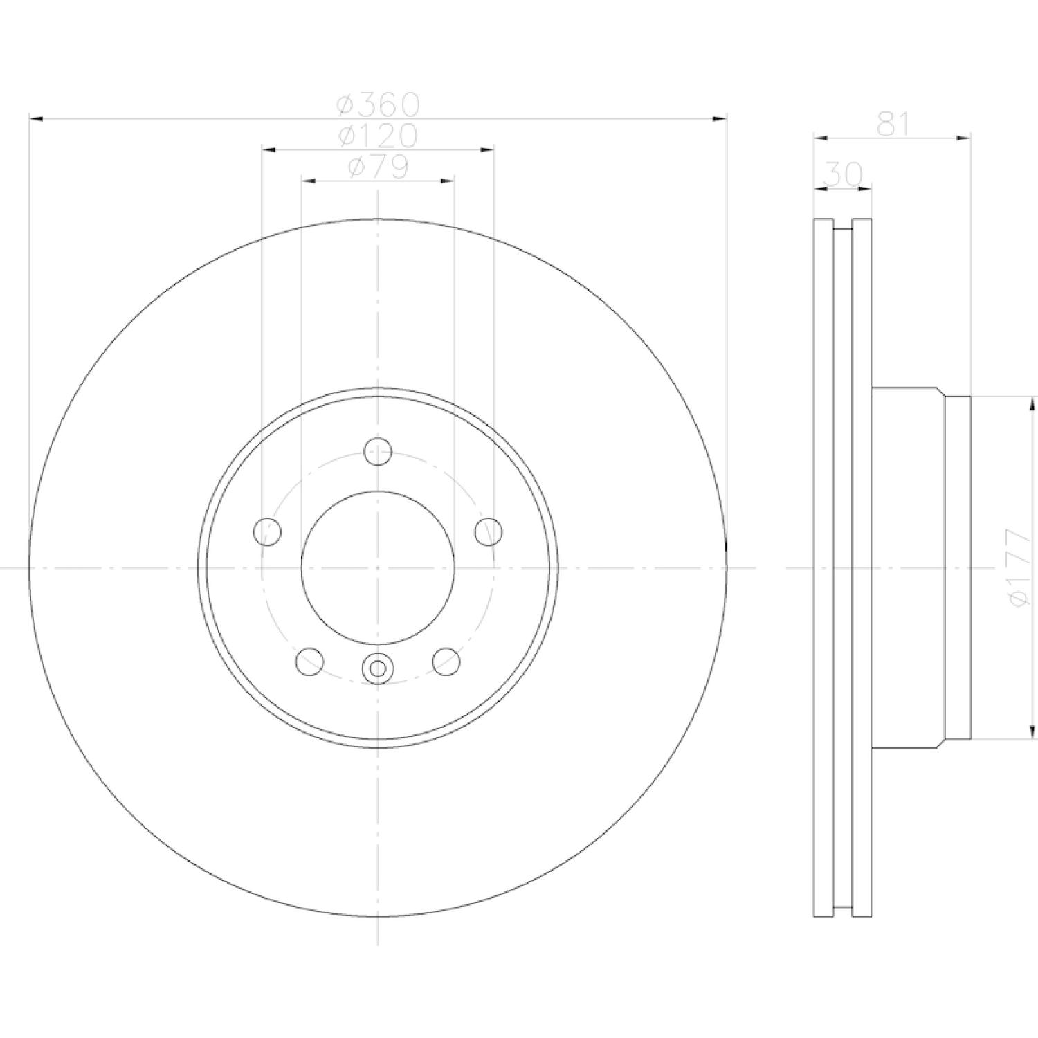 Hella Pagid 355123032 Disc Brake Rotor product image 4 of 4
