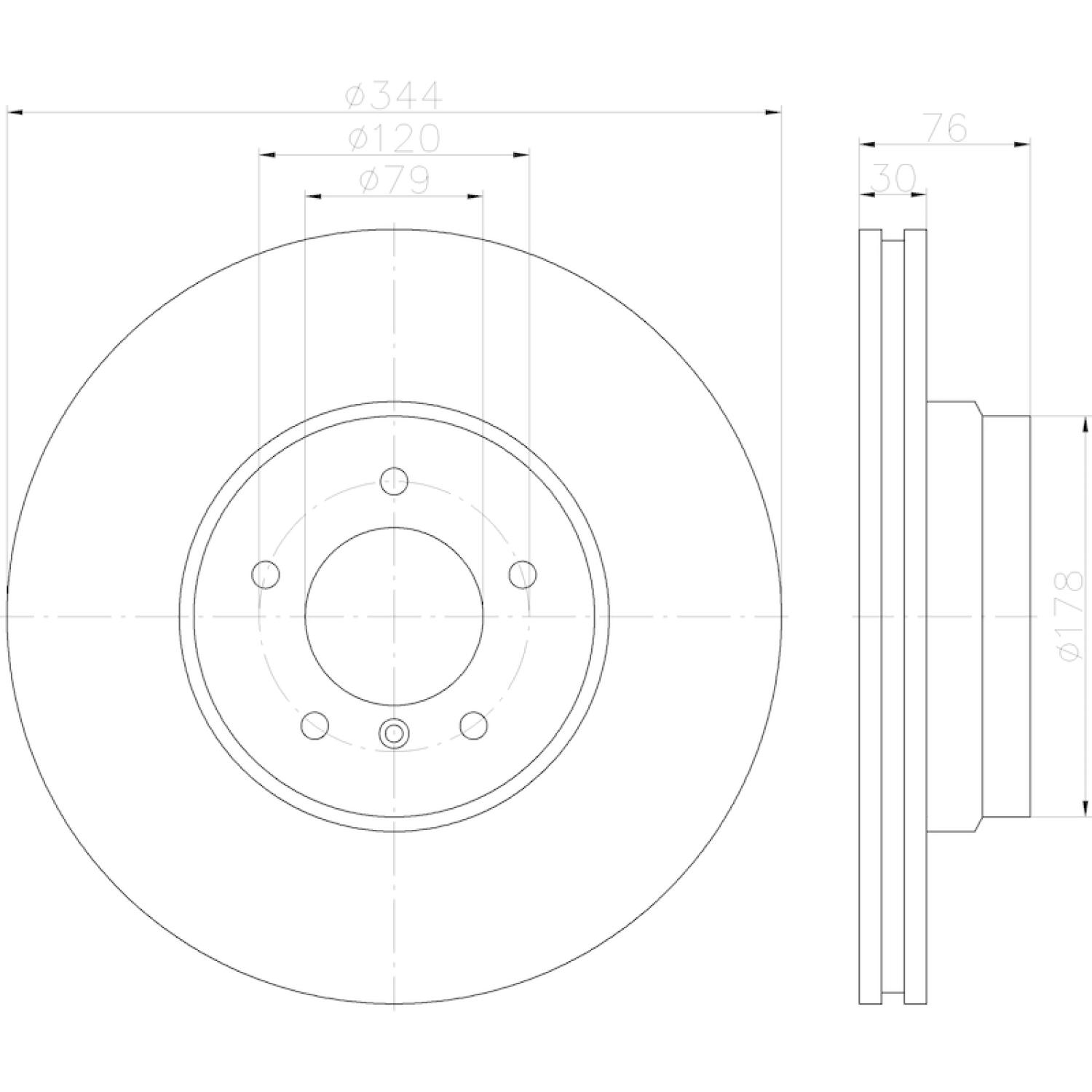 Hella Pagid 355123062 Disc Brake Rotor product image 5 of 6