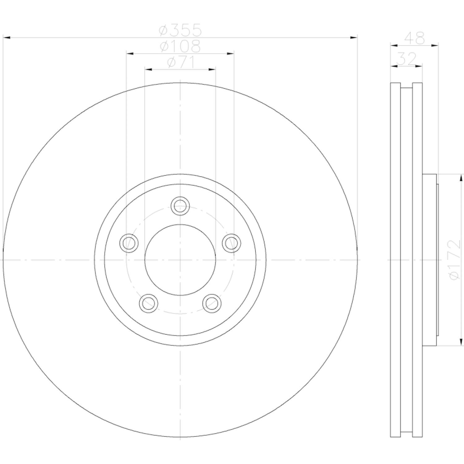 Hella Pagid 355123072 - Disc Brake Rotor Hella Pagid 355123072 Disc Brake Rotor product image 5 of 6