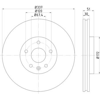 Hella Pagid 355123082 Disc Brake Rotor product image 1 of 1