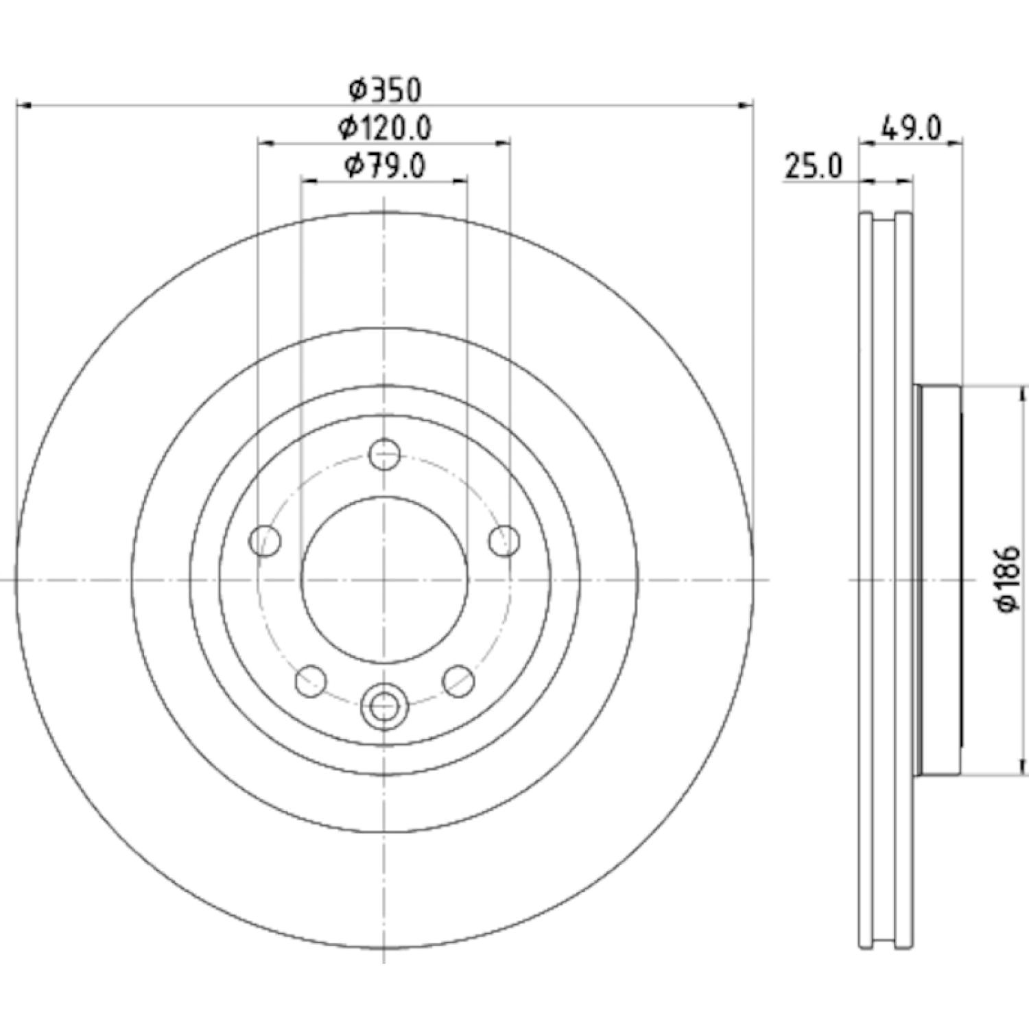 Hella Pagid 355123091 Disc Brake Rotor product image 4 of 4