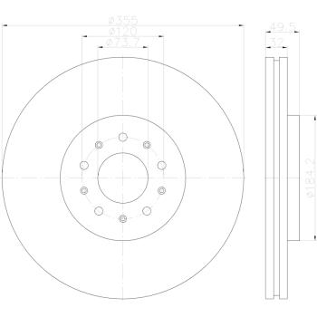 Hella Pagid 355123132 Disc Brake Rotor product image 1 of 1