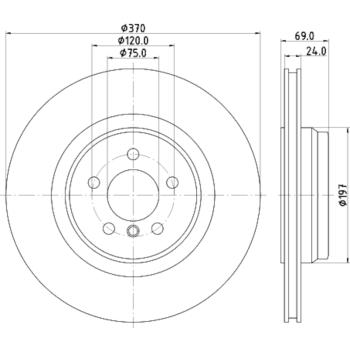 Hella Pagid 355125091 Disc Brake Rotor product image 4 of 4
