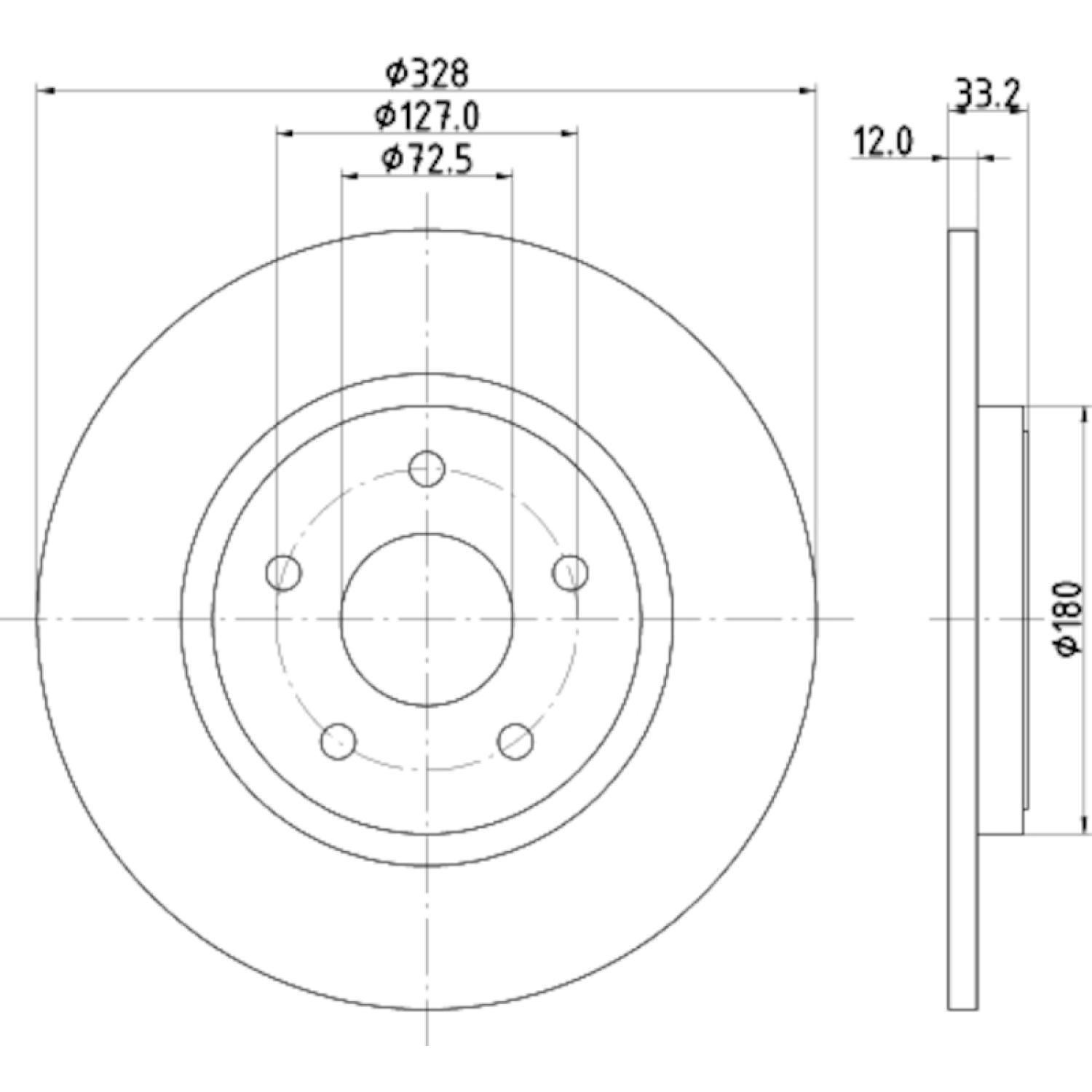 Hella Pagid 355125311 Disc Brake Rotor product image 4 of 4