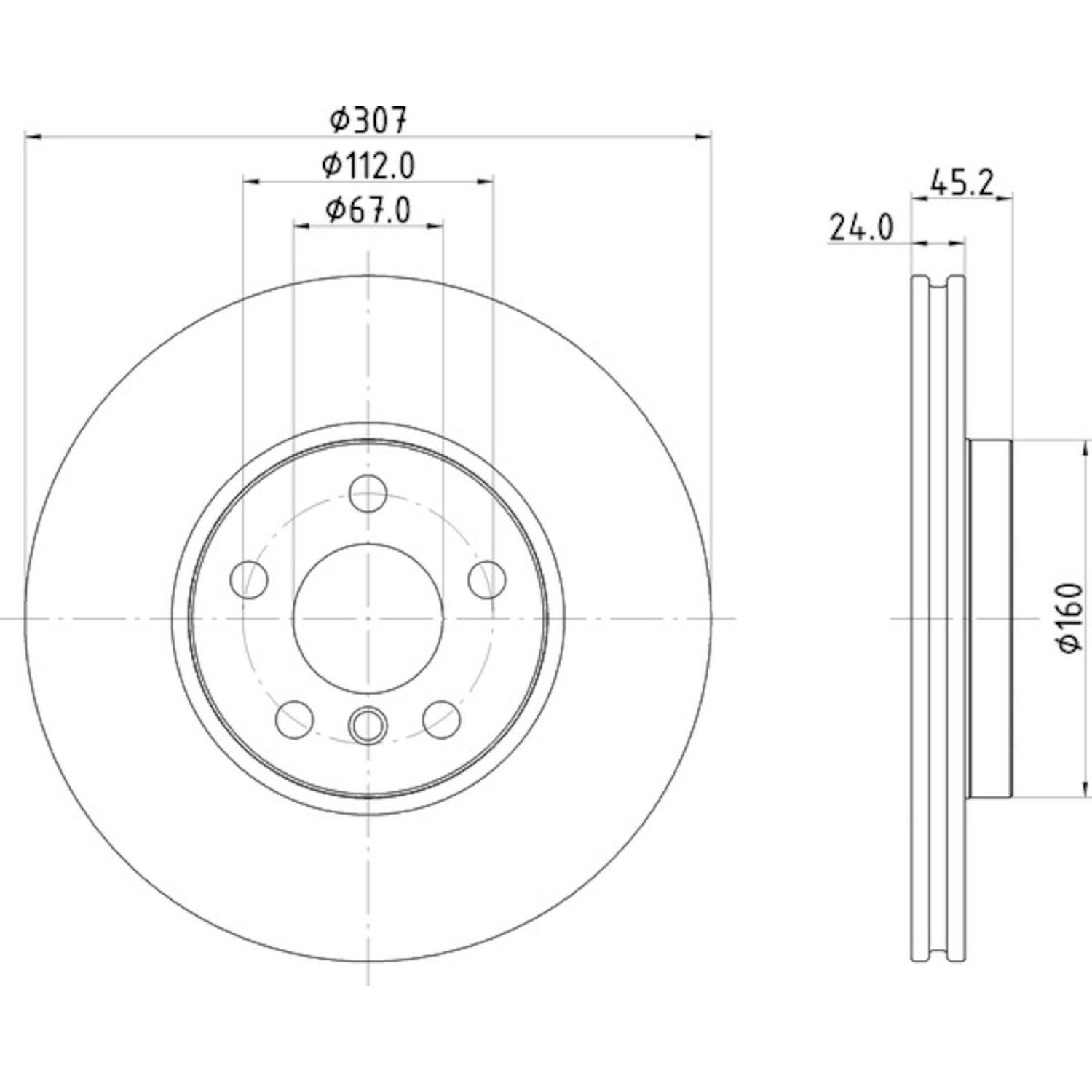 Hella Pagid 355125351 Disc Brake Rotor product image 1 of 1