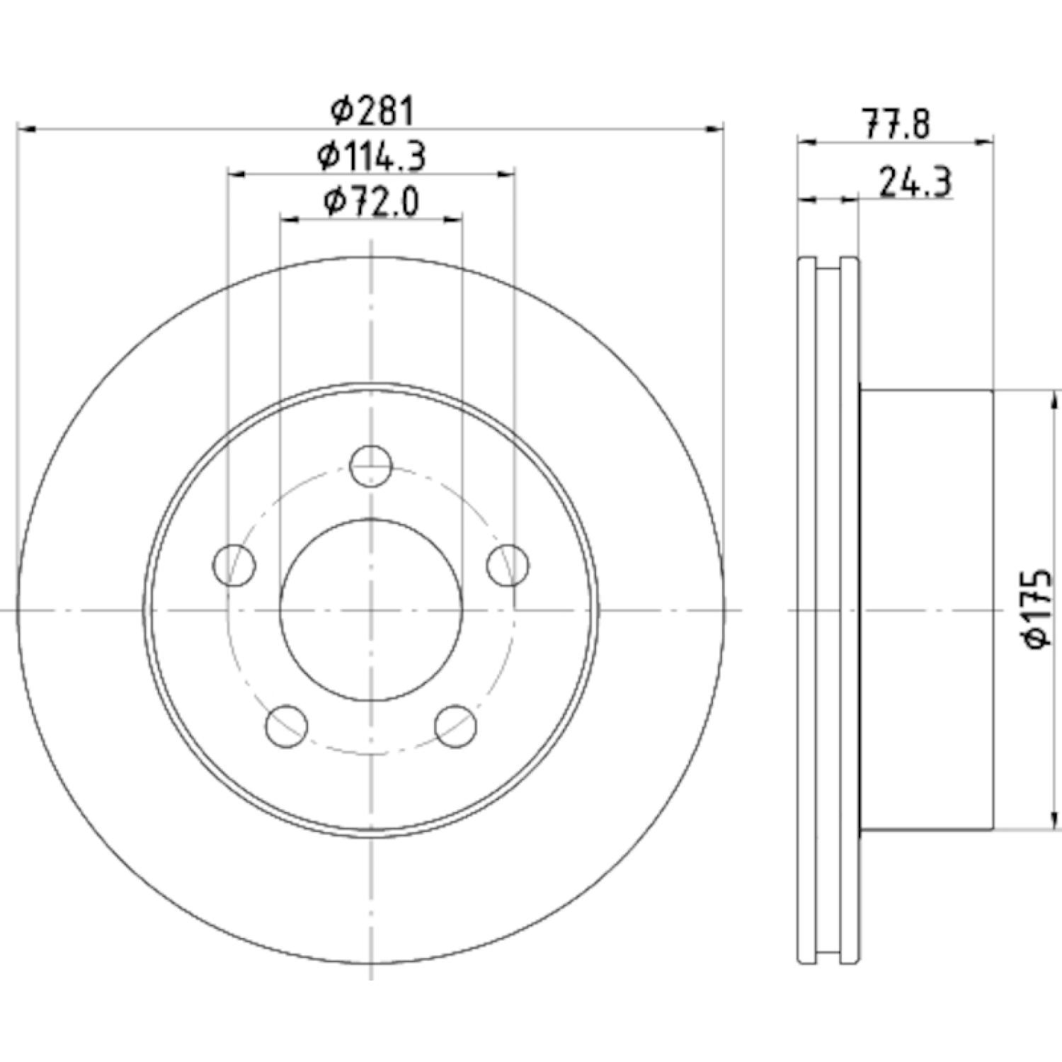 Hella Pagid 355125371 Disc Brake Rotor product image 3 of 4