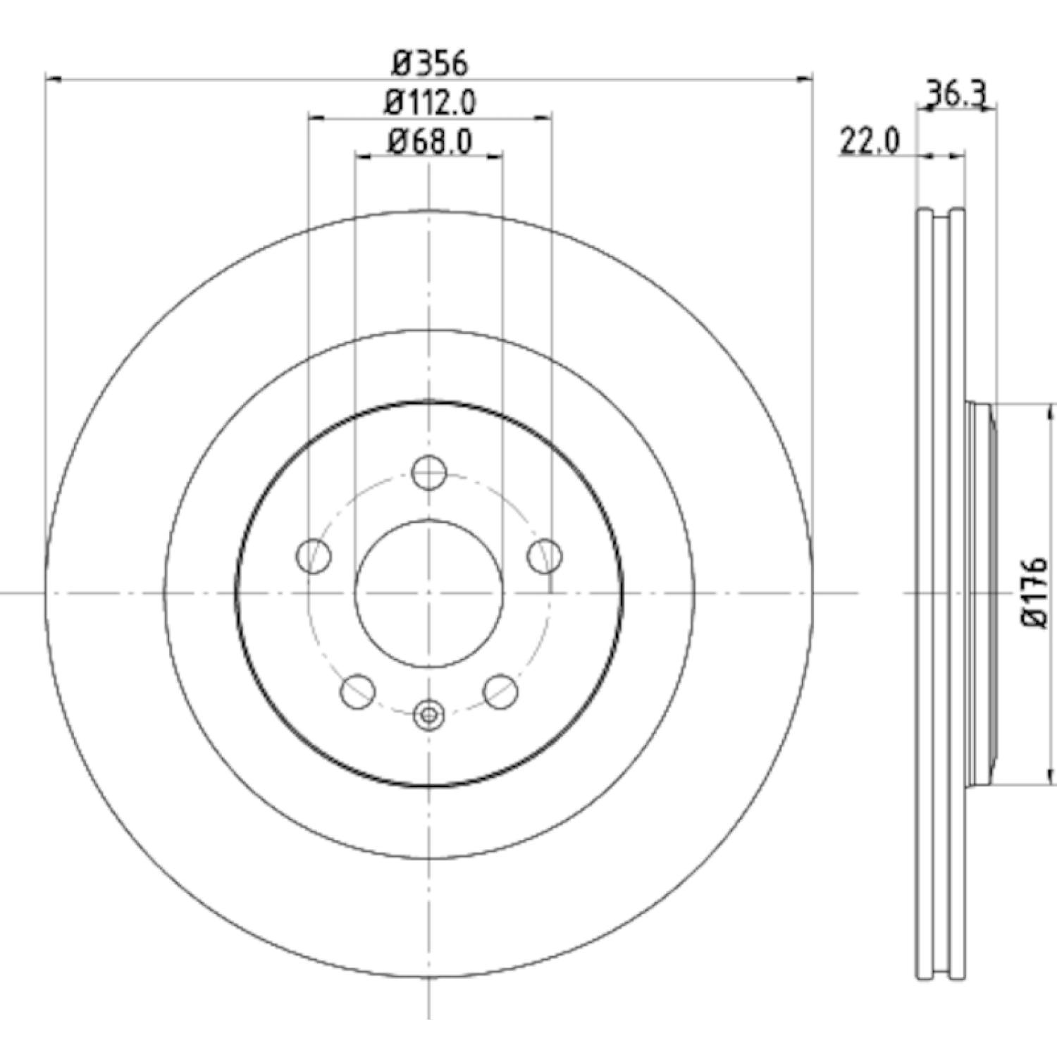 Hella Pagid 355125551 Disc Brake Rotor product image 4 of 4