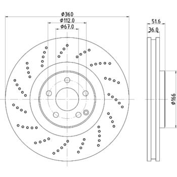 Hella Pagid 355126341 Disc Brake Rotor product image 4 of 4