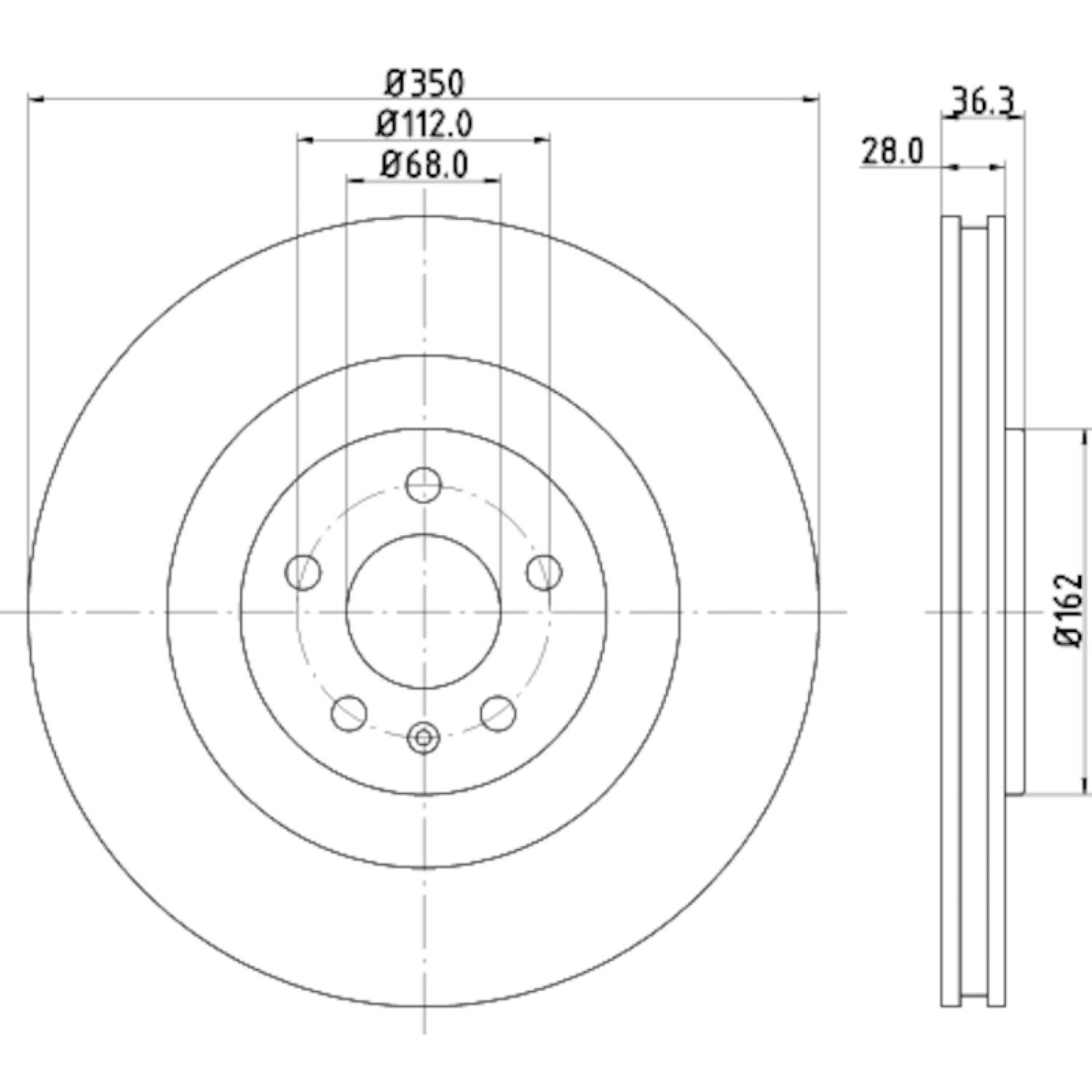 Hella Pagid 355126421 Disc Brake Rotor product image 4 of 4