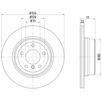 Hella Pagid 355126521 Disc Brake Rotor product image 4 of 4