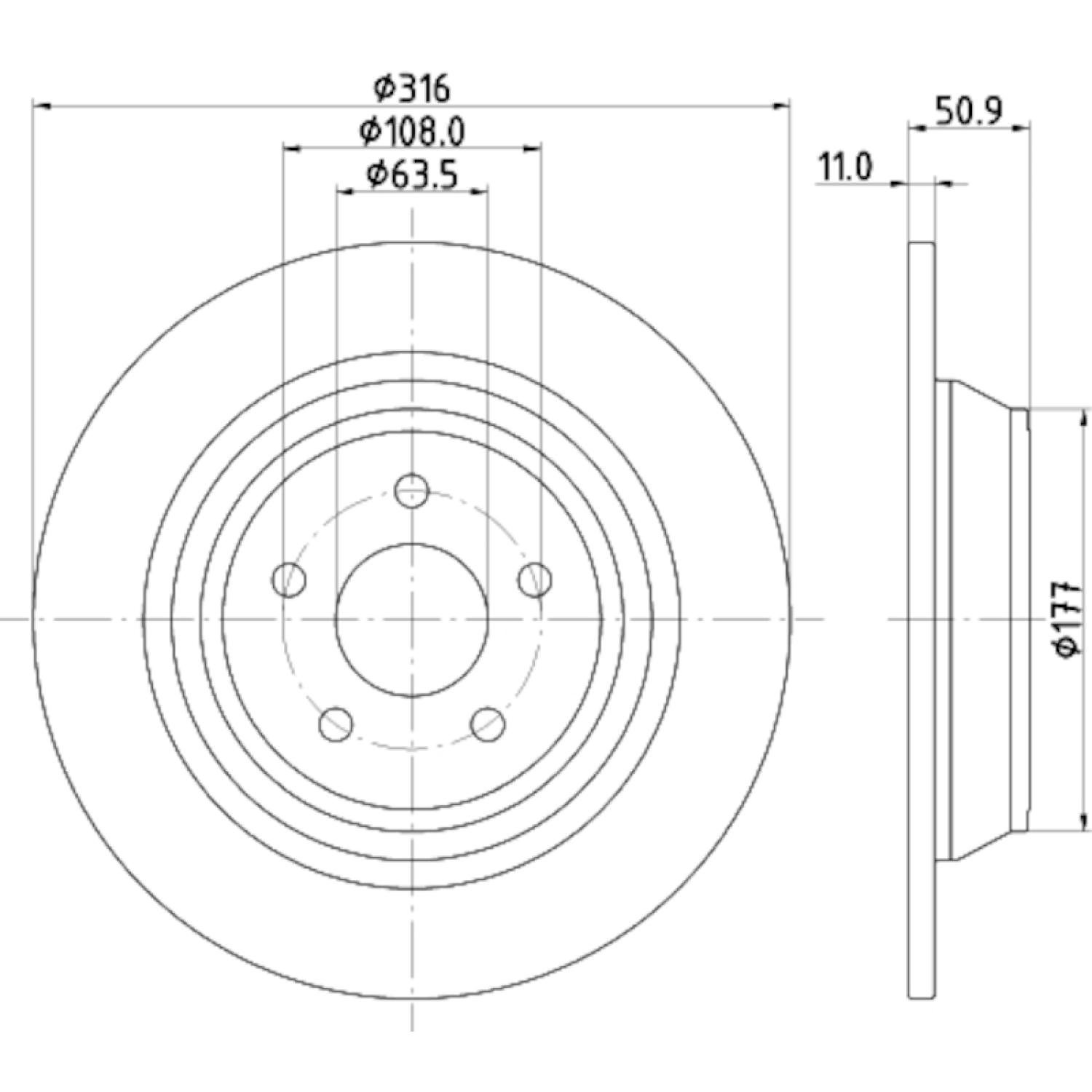 Hella Pagid 355126581 - Disc Brake Rotor Hella Pagid 355126581 Disc Brake Rotor product image 3 of 4