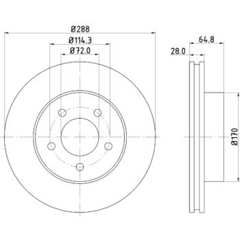 Hella Pagid 355127901 Disc Brake Rotor product image 4 of 4