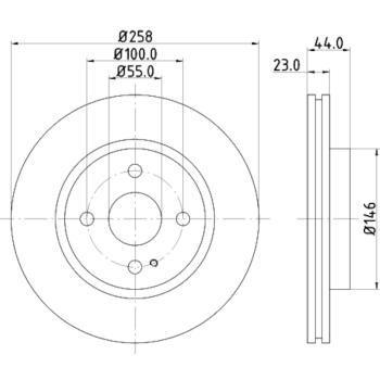 Hella Pagid 355128851 Disc Brake Rotor product image 3 of 4
