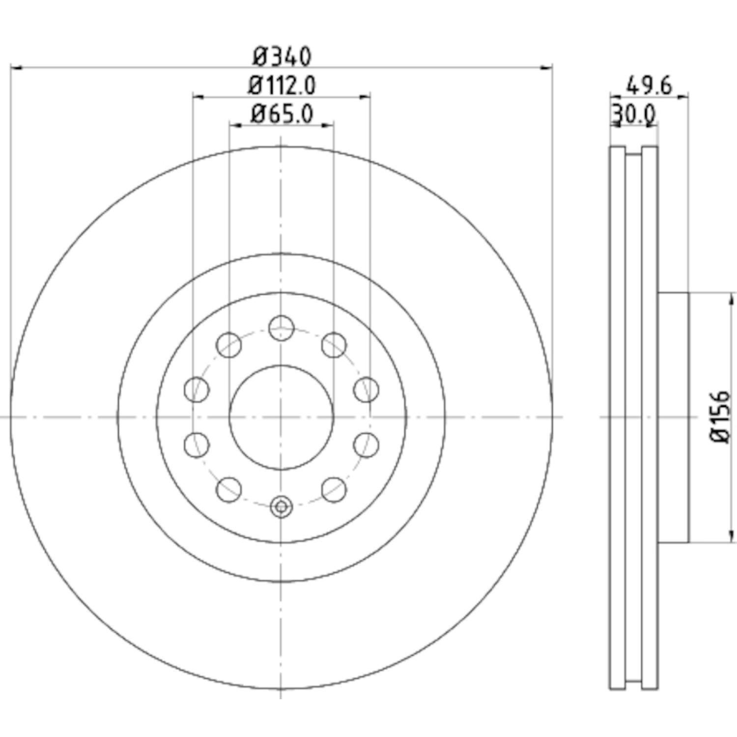 Hella Pagid 355129241 Disc Brake Rotor product image 3 of 4