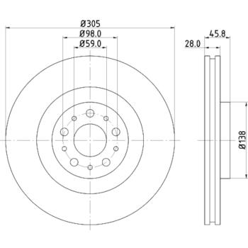 Hella Pagid 355129351 Disc Brake Rotor product image 4 of 4