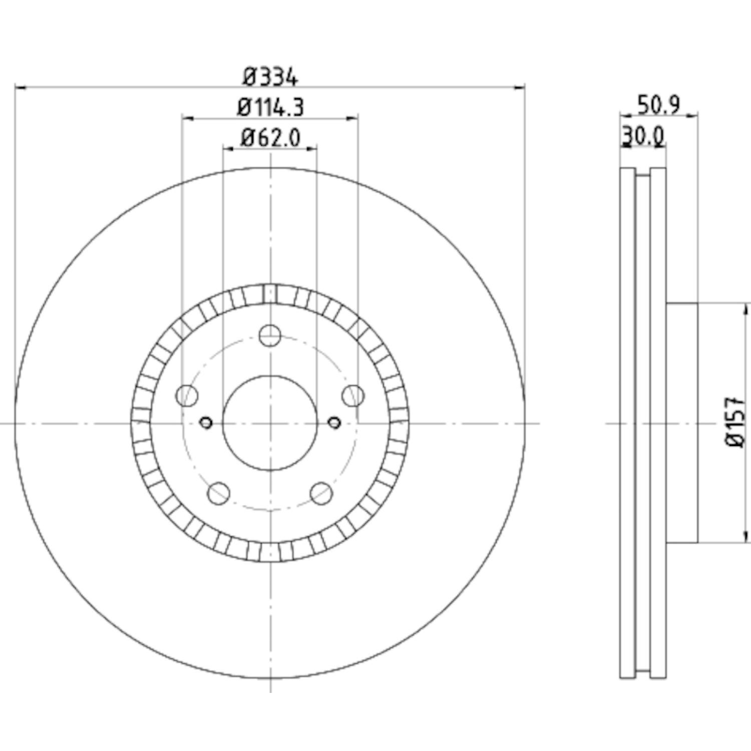Hella Pagid 355129841 - Disc Brake Rotor Hella Pagid 355129841 Disc Brake Rotor product image 3 of 4