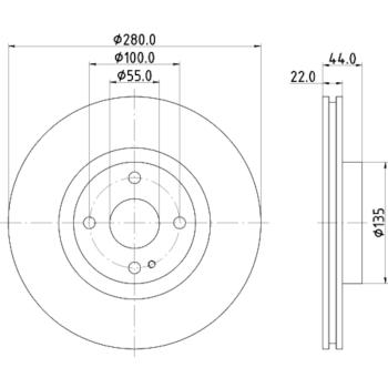 Hella Pagid 355131921 Disc Brake Rotor product image 3 of 4