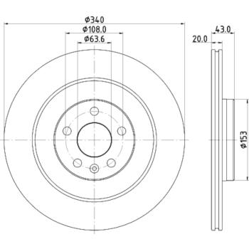 Hella Pagid 355132071 Disc Brake Rotor product image 3 of 4