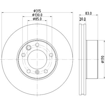 Hella Pagid 355132151 Disc Brake Rotor product image 3 of 4