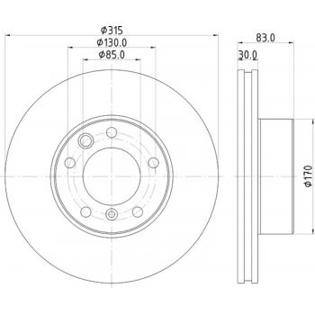 Hella Pagid 355132152 Disc Brake Rotor product image 1 of 2