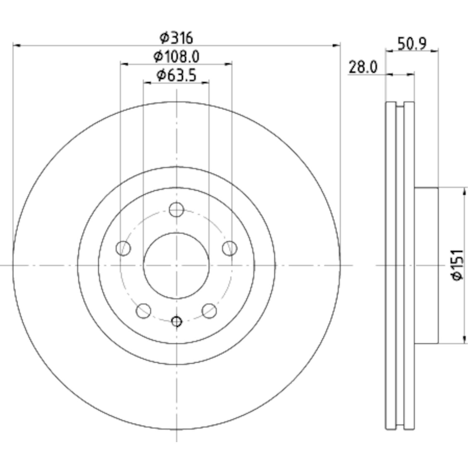 Hella Pagid 355132421 - Disc Brake Rotor Hella Pagid 355132421 Disc Brake Rotor product image 3 of 4