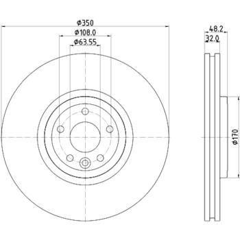Hella Pagid 355132471 Disc Brake Rotor product image 4 of 4