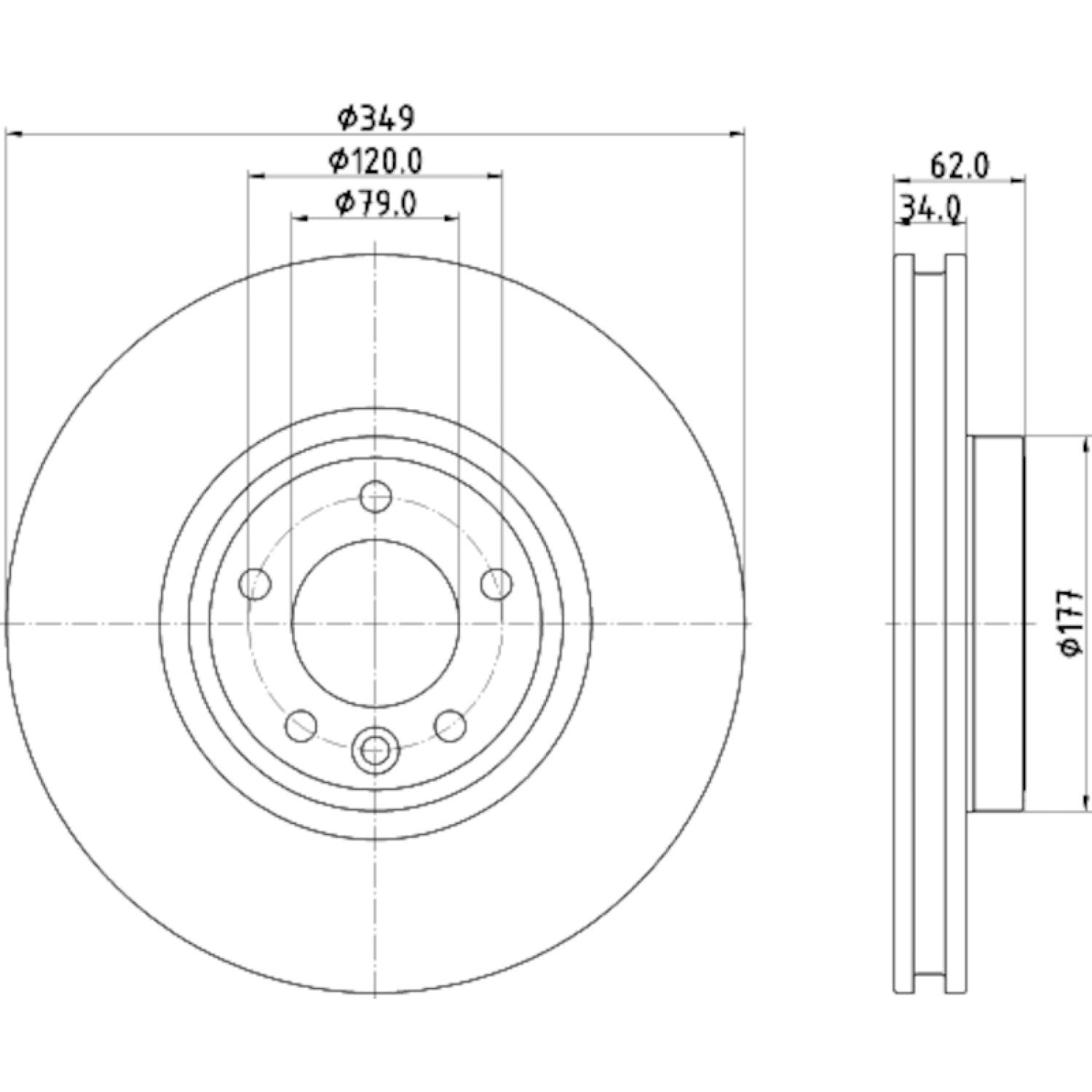 Hella Pagid 355132551 Disc Brake Rotor product image 4 of 4