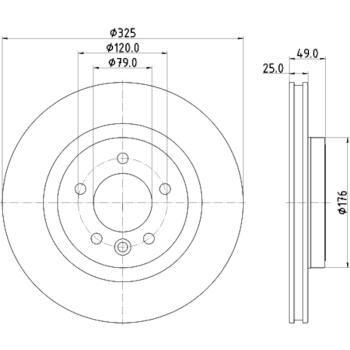Hella Pagid 355132571 Disc Brake Rotor product image 4 of 4