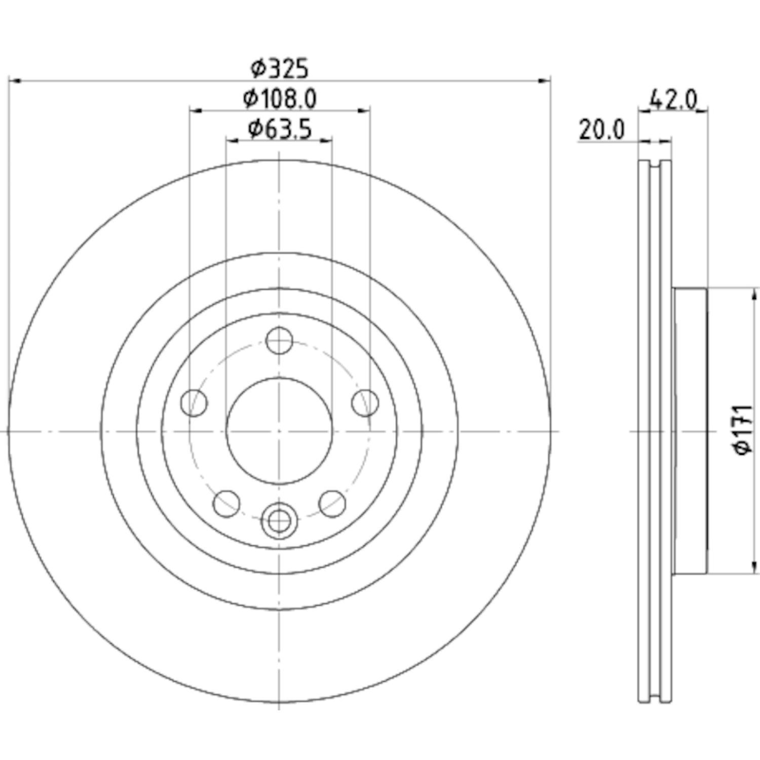 Hella Pagid 355132601 Disc Brake Rotor product image 5 of 5