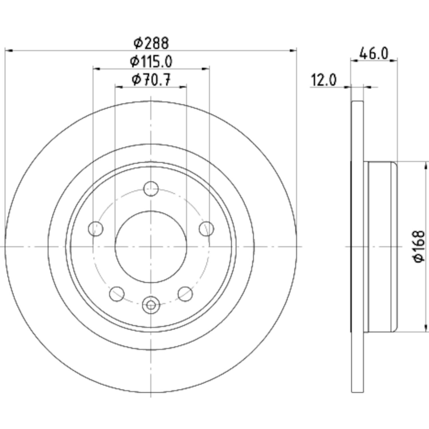 Hella Pagid 355132631 Disc Brake Rotor product image 3 of 4