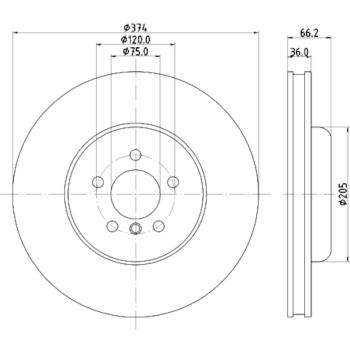 Hella Pagid 355132861 Disc Brake Rotor product image 1 of 1