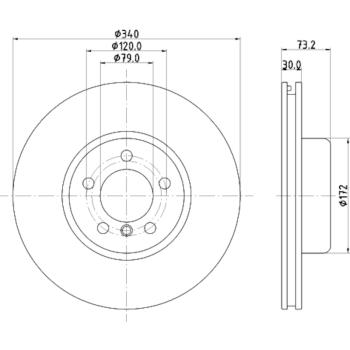 Hella Pagid 355133541 Disc Brake Rotor product image 1 of 1