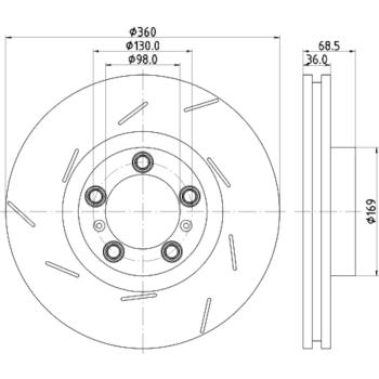 Hella Pagid 355133661 Disc Brake Rotor product image 4 of 4