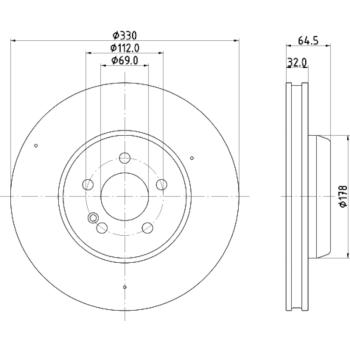 Hella Pagid 355134472 Disc Brake Rotor product image 1 of 1
