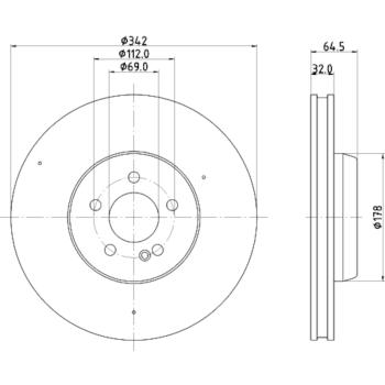 Hella Pagid 355134492 Disc Brake Rotor product image 1 of 1